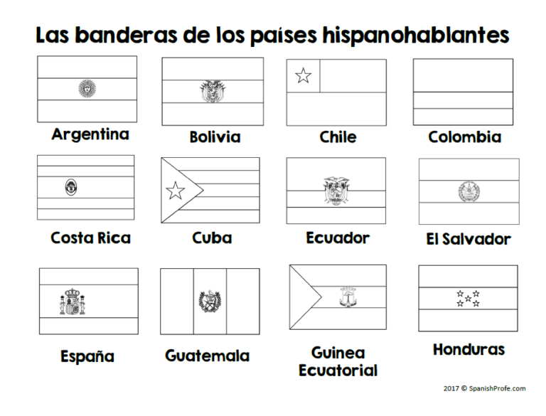 Flags of Spanish Speaking Countries Activities (Banderas paises ...