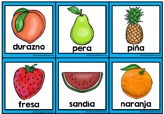 Fruit in Spanish - Las Frutas