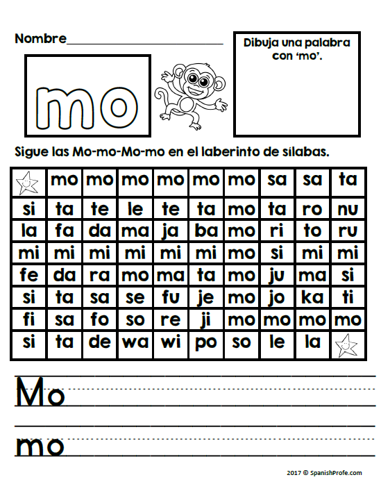 Silabas Con La Letra M Ma Me Mi Mo Mu Hojas De Trabajo Spanish Images