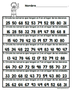 Place Value in Spanish 1st Grade/ Valor posicional primer grado ...