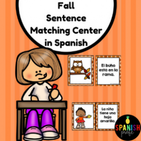 Fall Sentence Matching Center in Spanish (Centros de emparejar oraciones y fotos