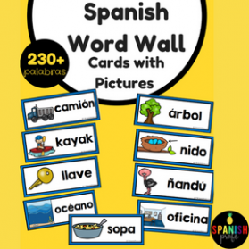 Word Wall in Spanish with Pictures (pared de palabras)