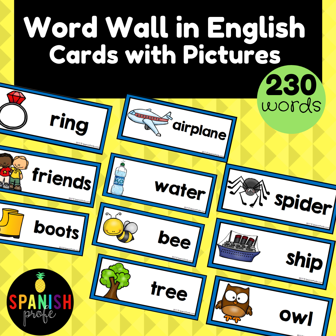 Word Wall in English (with Pictures) - Spanish Profe