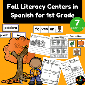Fall Literacy Centers in Spanish 1st Grade (Centros de lectura otono)