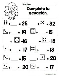 2nd Grade Math in Spanish November (Hojas de matematicas segundo ...