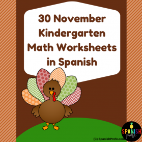 Hojas y centros de matemáticas para noviembre para Kindergarten (Spanish)