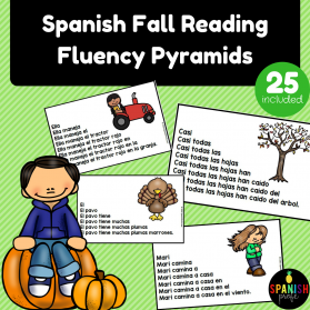 Fall Spanish Reading Fluency Pyramids (Otono fluidez de lectura piramides)