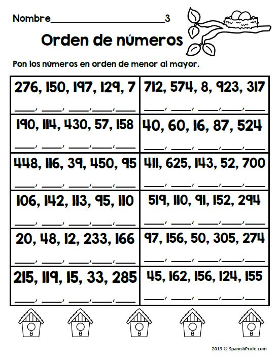 2nd grade math in spanish march hojas de matematicas