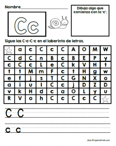 Alphabet Maze in Spanish (Laberintos de letras del alfabeto) - Spanish ...