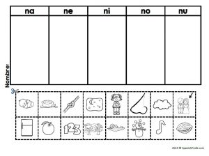 Letra N na ne ni no nu actividades y centros - Spanish Profe